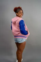 Classic Varsity Jacket 18 Reign Gear women's pink and blue classic varsity jacket