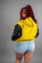 Zipper Varsity Jacket 5 Zipper Hooded Varsity Letterman Jacket